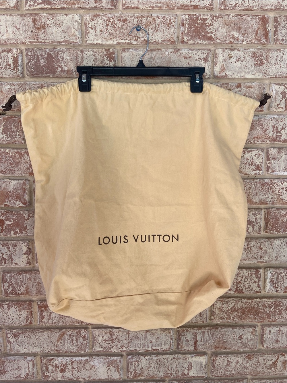 Louis Vuitton Cream Large Drawstring Dust Bag with Logo. 20.5” x 24” x 7”